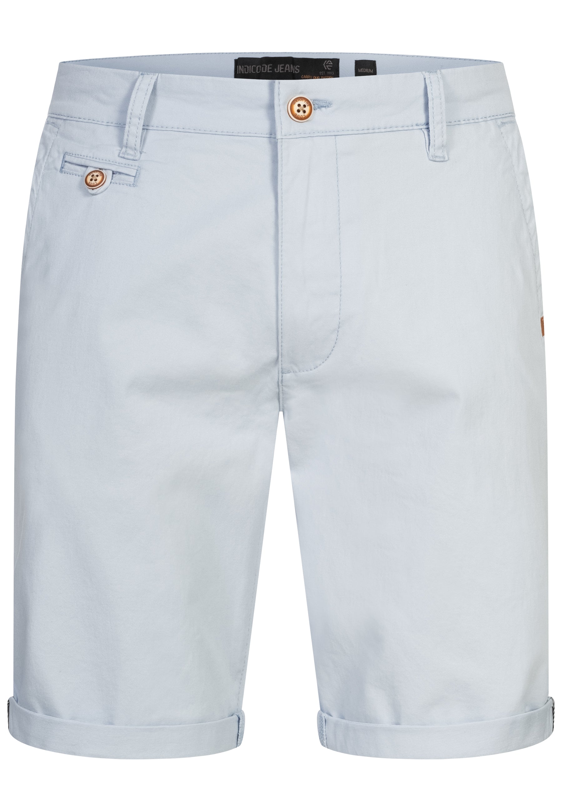 Indicode Men's Cuba Chino Shorts with 5 pockets incl. belt made of 100% cotton