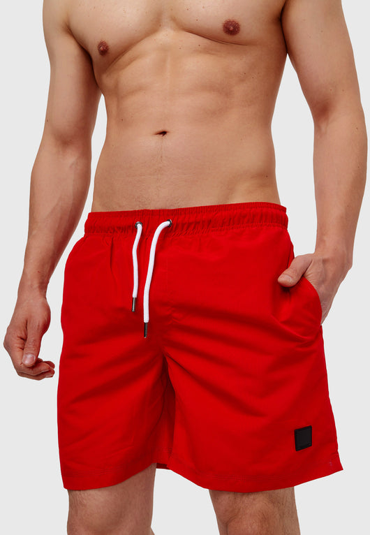 Indicode men's Ferguson swim trunks with 3 pockets and drawstring waist