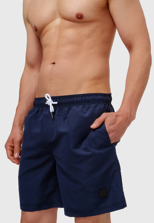 Indicode men's Ferguson swim trunks with 3 pockets and drawstring waist