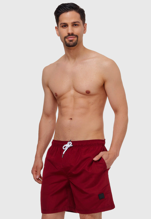 Indicode men's Ferguson swim trunks with 3 pockets and drawstring waist