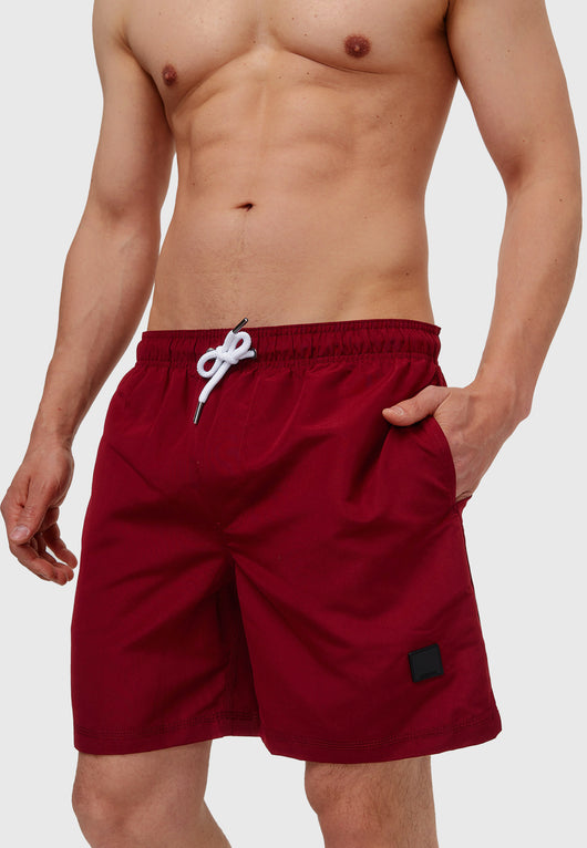 Indicode men's Ferguson swim trunks with 3 pockets and drawstring waist