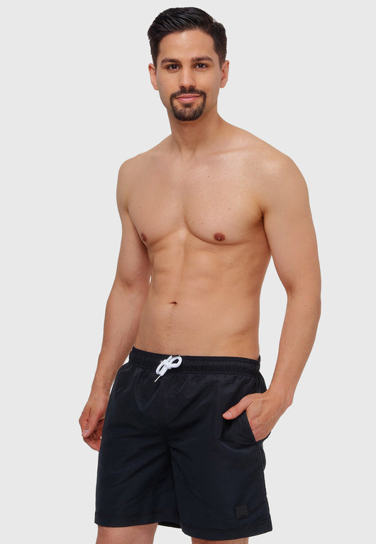 Indicode men's Ferguson swim trunks with 3 pockets and drawstring waist