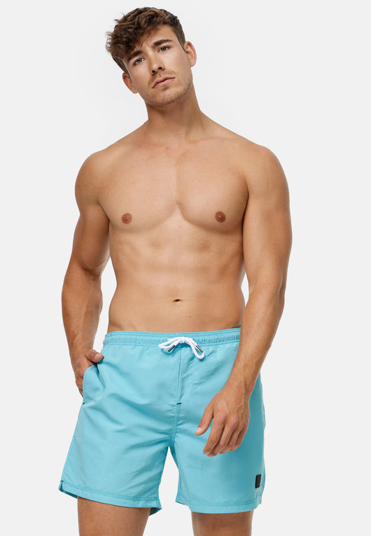 Indicode men's Ferguson swim trunks with 3 pockets and drawstring waist