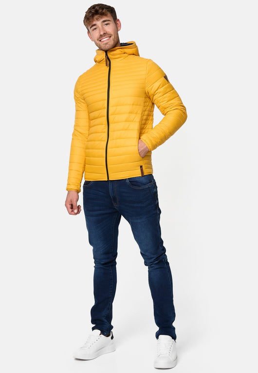 Indicode men's Bowers quilted jacket in down jacket look with hood