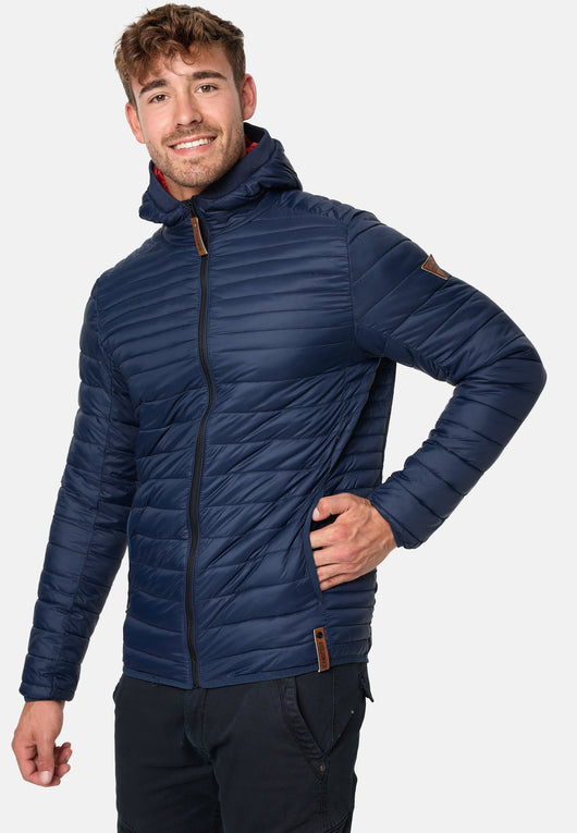 Indicode men's Bowers quilted jacket in down jacket look with hood