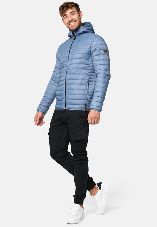 Indicode men's Bowers quilted jacket in down jacket look with hood