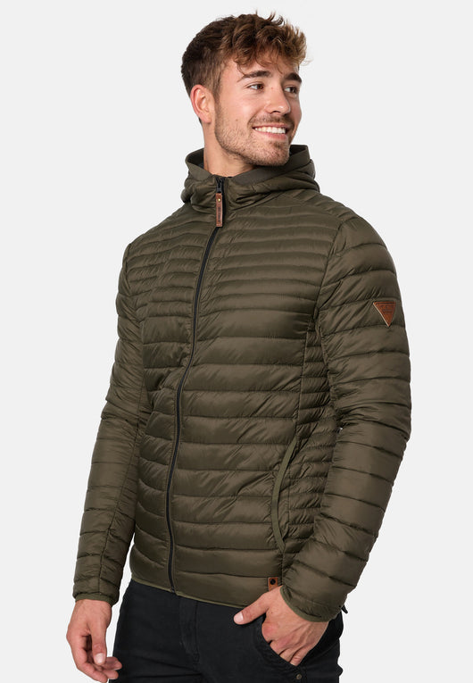 Indicode men's Bowers quilted jacket in down jacket look with hood