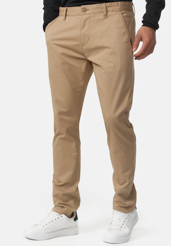 Indicode Men's Cherry Chinos made of cotton incl. belt