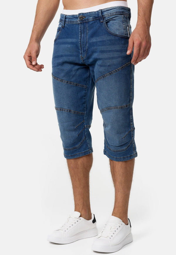 Indicode Men's Fortune 3/4 Jeans Shorts with 5 pockets made of 98% cotton