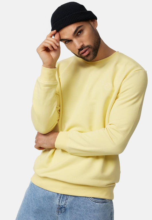 Indicode men's Holt sweatshirt with ribbed cuffs made from a cotton blend