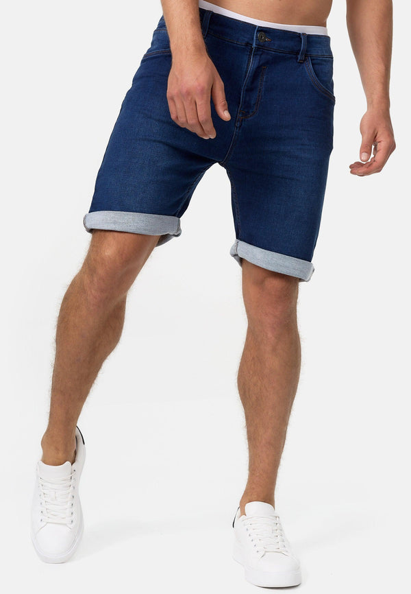 Indicode Men's Lonar Jeans Shorts with 5 pockets made of 98% cotton