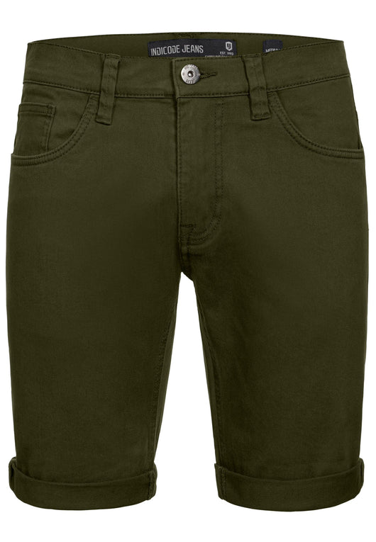 Indicode Herren Villeurbanne Jeans Shorts mit 5 Taschen aus 98% Baumwolle - INDICODE