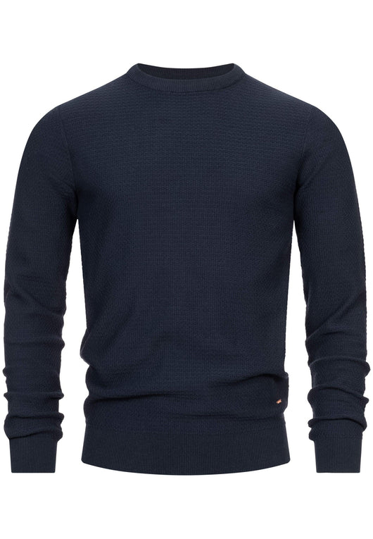 Indicode Herren INLourdes Strickpullover mit Ripp-Bündchen & Rundhals-Ausschnitt - INDICODE