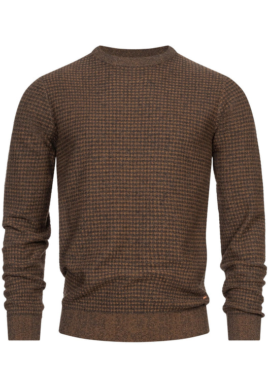 Indicode Herren INLourdes Strickpullover mit Ripp-Bündchen & Rundhals-Ausschnitt - INDICODE