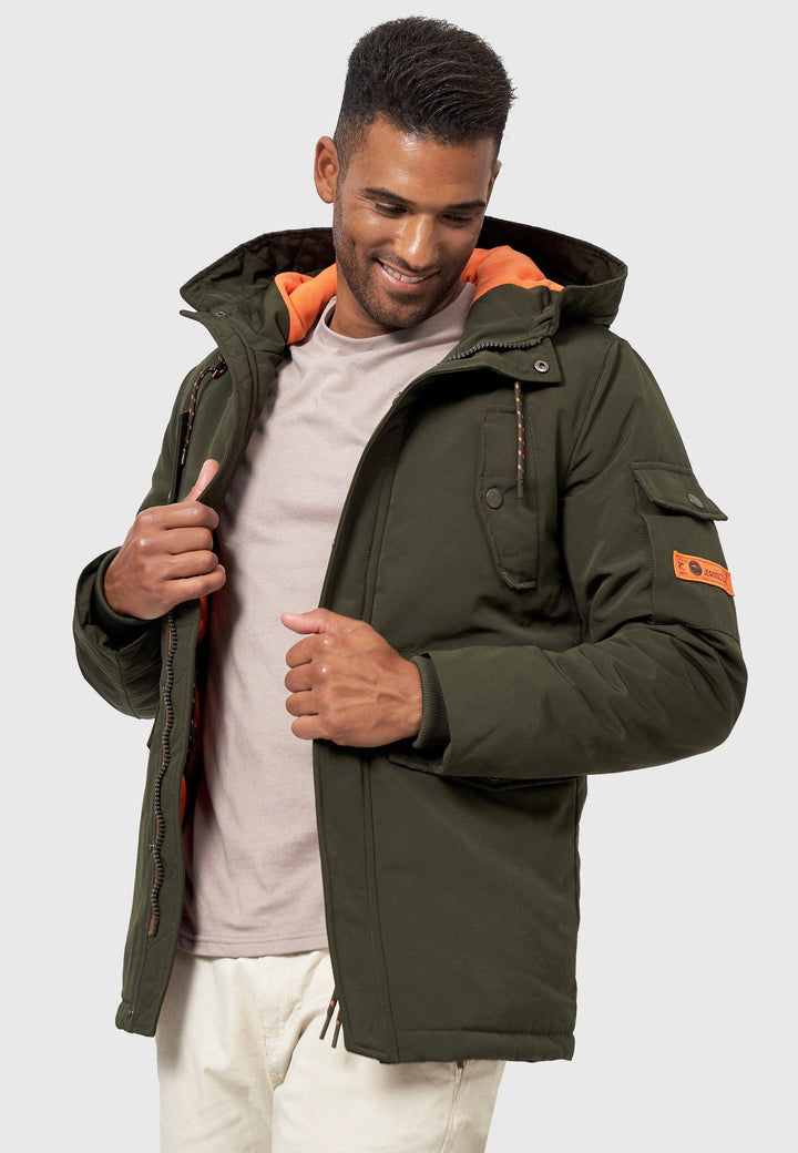 Indicode Herren Indicode Parka Ocala mit Kapuze und 6 Taschen - INDICODE
