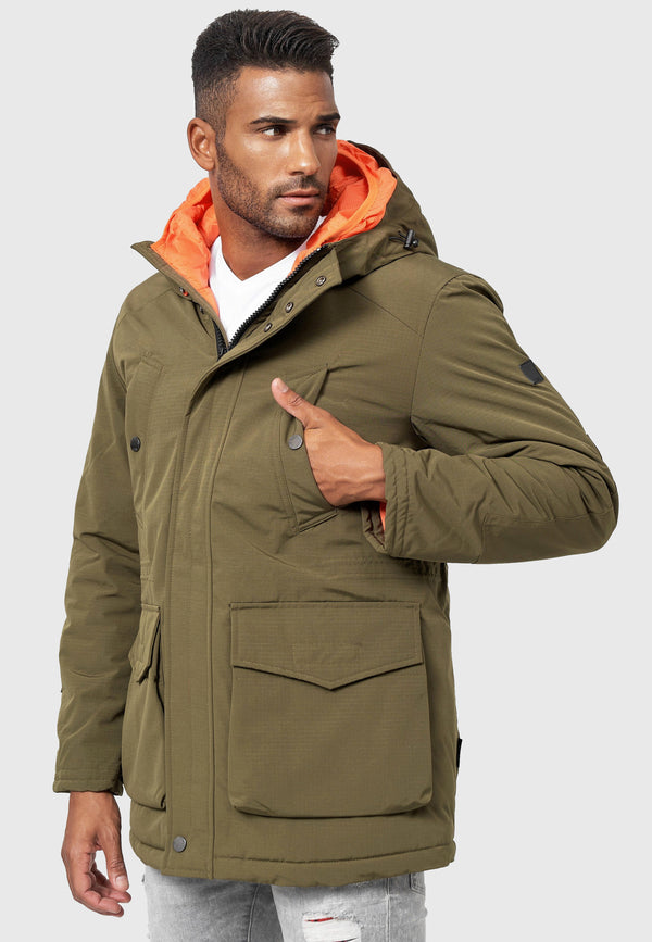 Indicode Men's Waters Parka with hood and concealed zip