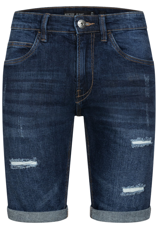 Indicode Men's Caden Jeans Shorts with 5 pockets made of 98% cotton