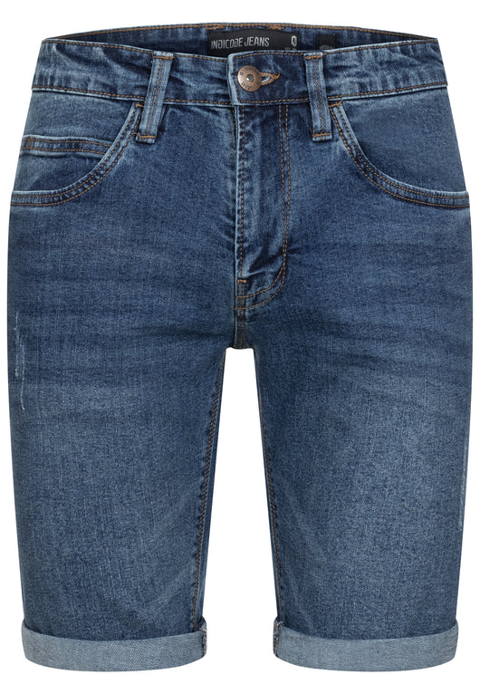 Indicode Men's Caden Jeans Shorts with 5 pockets made of 98% cotton