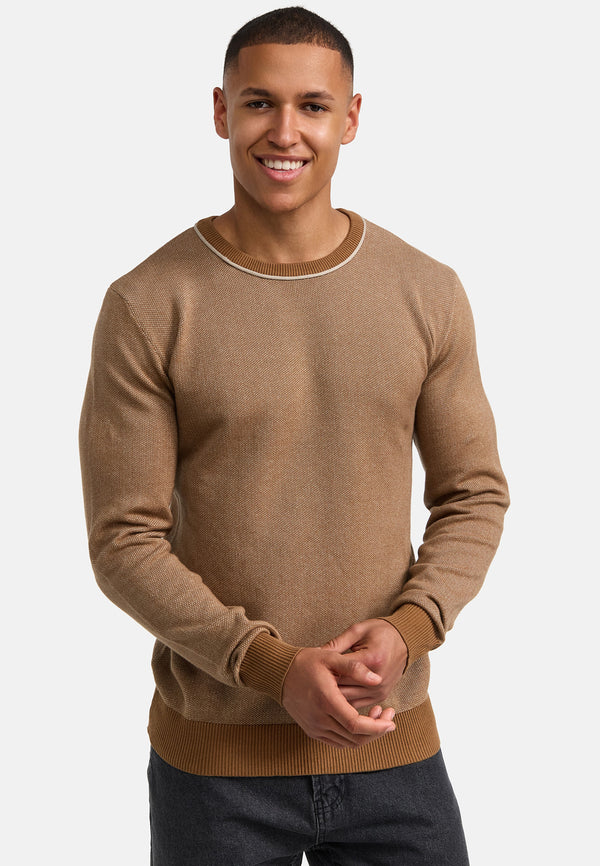 Indicode Herren INPallboy Strickpullover mit Rundhals-Ausschnitt aus 100% Baumwolle