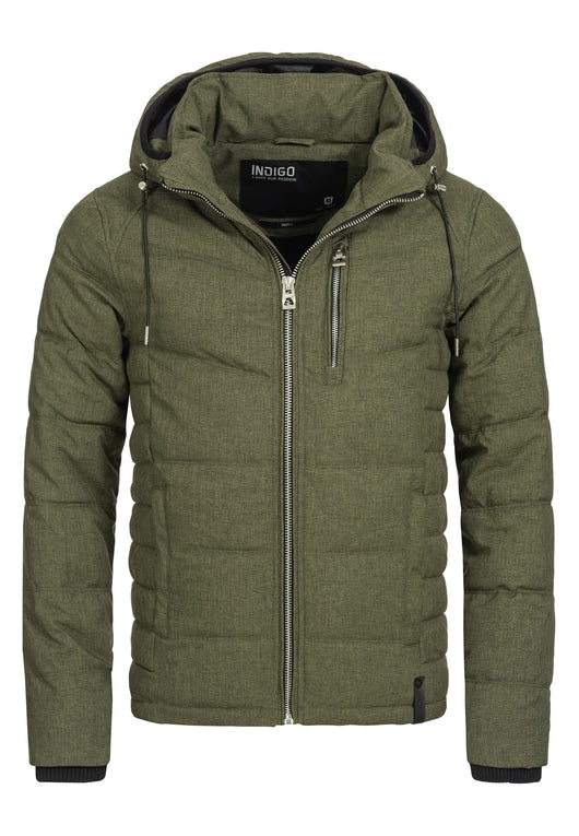 Indicode men's Circus quilted jacket in down jacket look with hood