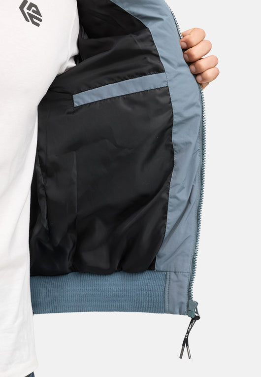 Indicode men's Marlon quilted jacket in down jacket look with detachable hood