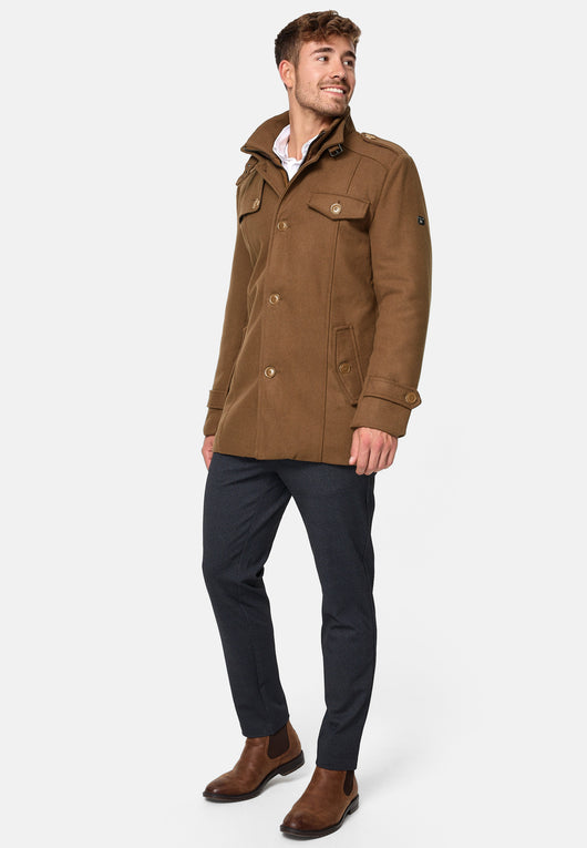 Indicode men's Brandon short coat with stand-up collar