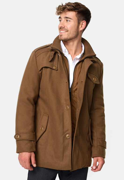 Indicode men's Brandon short coat with stand-up collar