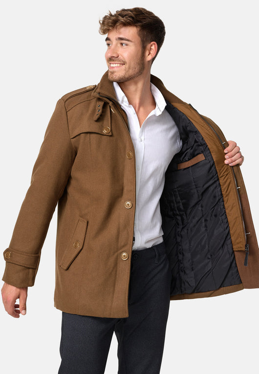 Indicode men's Brandon short coat with stand-up collar