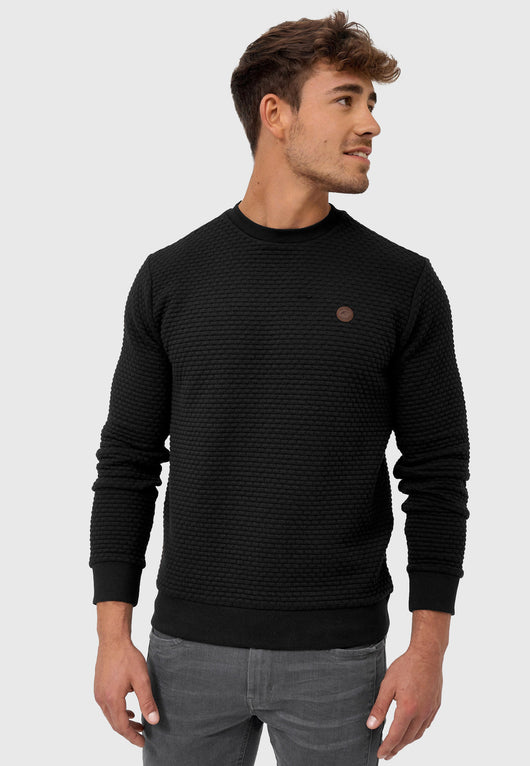 Indicode Men's Dash Jumper with Rib Cuffs & Crew Neck