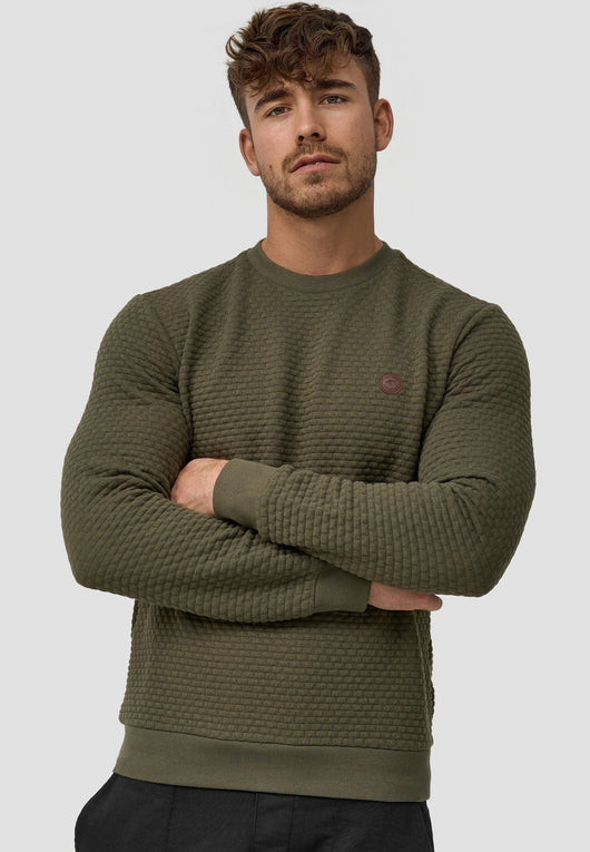 Indicode Men's Dash Jumper with Rib Cuffs & Crew Neck