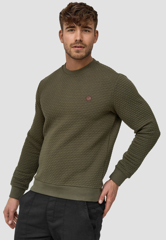 Indicode Men's Dash Jumper with Rib Cuffs & Crew Neck