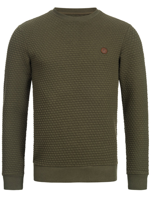 Indicode Men's Dash Jumper with Rib Cuffs & Crew Neck