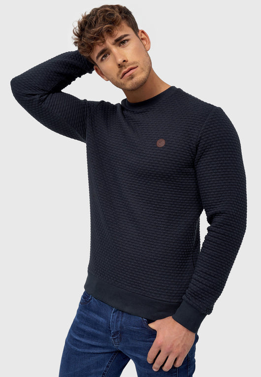 Indicode Men's Dash Jumper with Rib Cuffs & Crew Neck