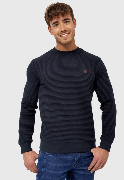 Indicode Men's Dash Jumper with Rib Cuffs & Crew Neck