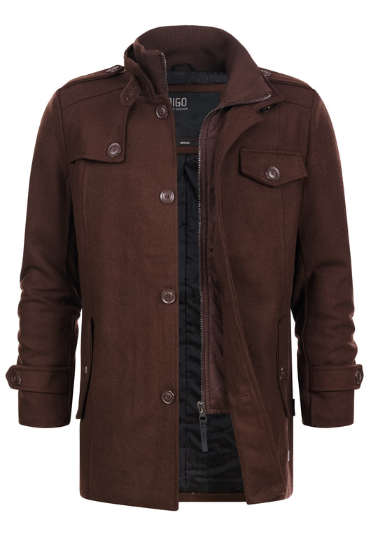 Indicode men's Brandon short coat with stand-up collar