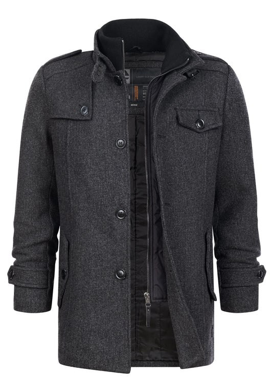 Indicode men's Brandon short coat with stand-up collar