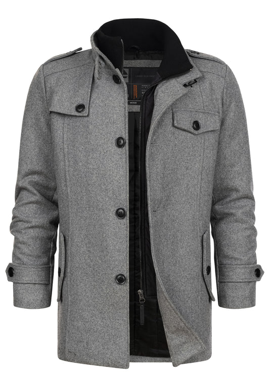 Indicode men's Brandon short coat with stand-up collar