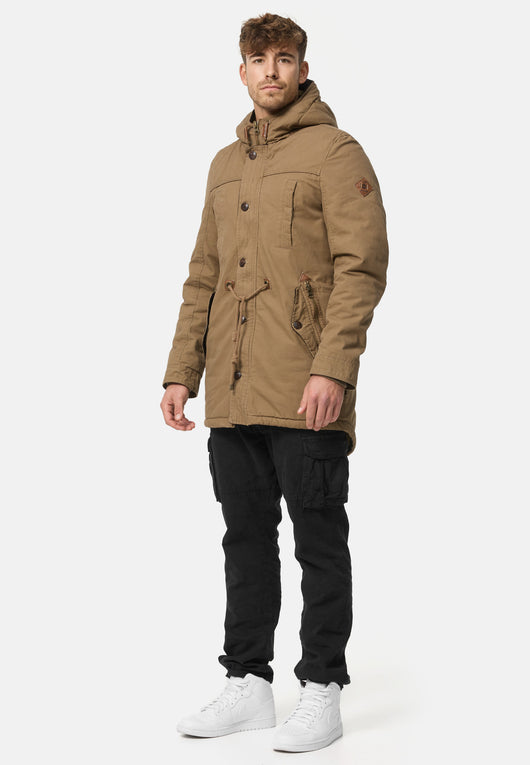 Indicode Men's Barge Winter Jacket with Hood & Teddy Lining