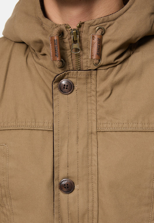 Indicode Men's Barge Winter Jacket with Hood & Teddy Lining