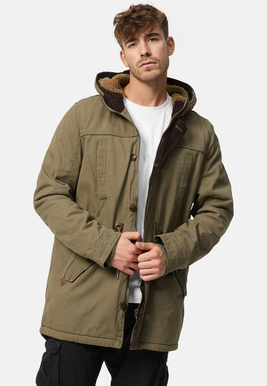 Indicode Men's Barge Winter Jacket with Hood & Teddy Lining