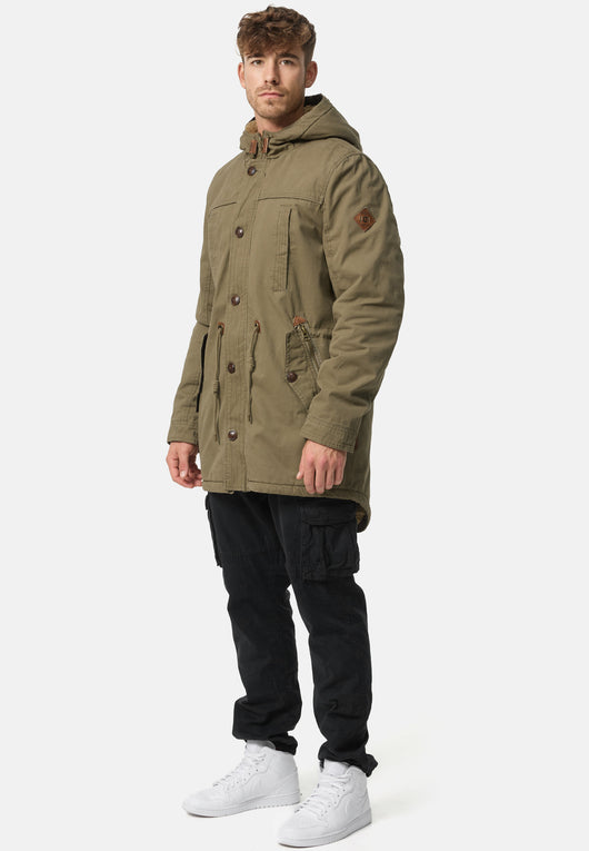 Indicode Men's Barge Winter Jacket with Hood & Teddy Lining