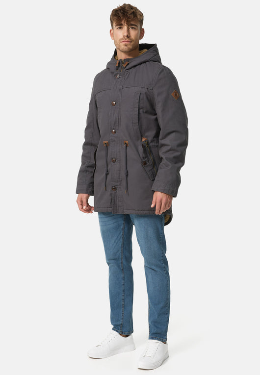 Indicode Men's Barge Winter Jacket with Hood & Teddy Lining