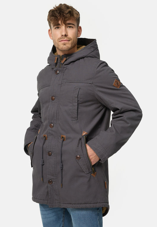 Indicode Men's Barge Winter Jacket with Hood & Teddy Lining