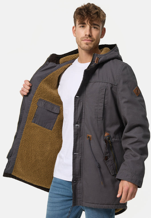 Indicode Men's Barge Winter Jacket with Hood & Teddy Lining