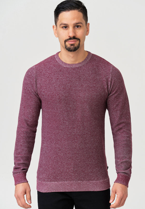 Jeff Men's Crespo fine knit sweater with ribbed cuffs and round neck made of 100% cotton