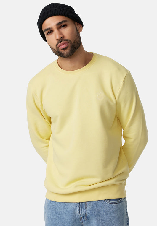 Indicode men's Holt sweatshirt with ribbed cuffs made from a cotton blend