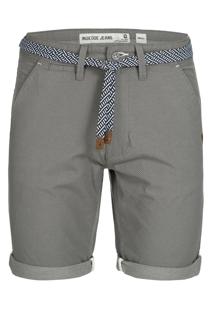 Indicode Herren Acton Chino Shorts mit Kordel-Gürtel aus 100% Baumwolle - INDICODE