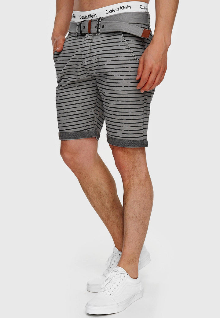 Indicode Herren Arroyo Shorts mit Gürtel aus 98% Baumwolle - INDICODE