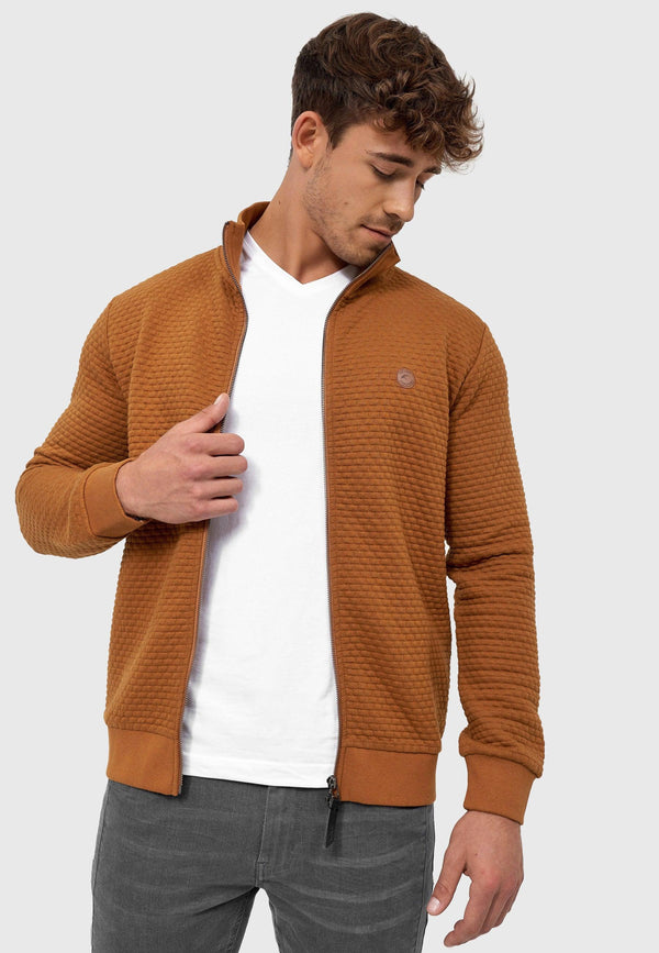 Indicode men's Bermie sweat jacket with stand-up collar