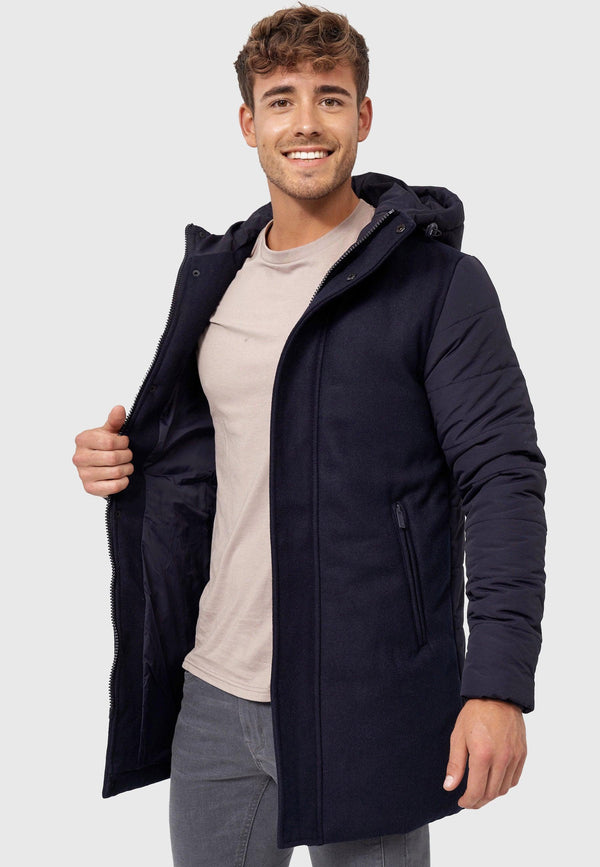 Indicode Men's Ontario Parka with hood and concealed zip